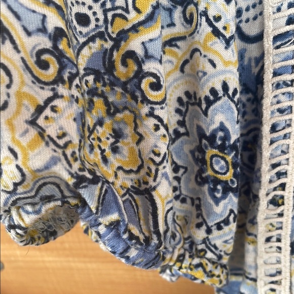 Style & Co. Blue and White Paisley Blouse Relaxed Fit - Picture 5 of 8